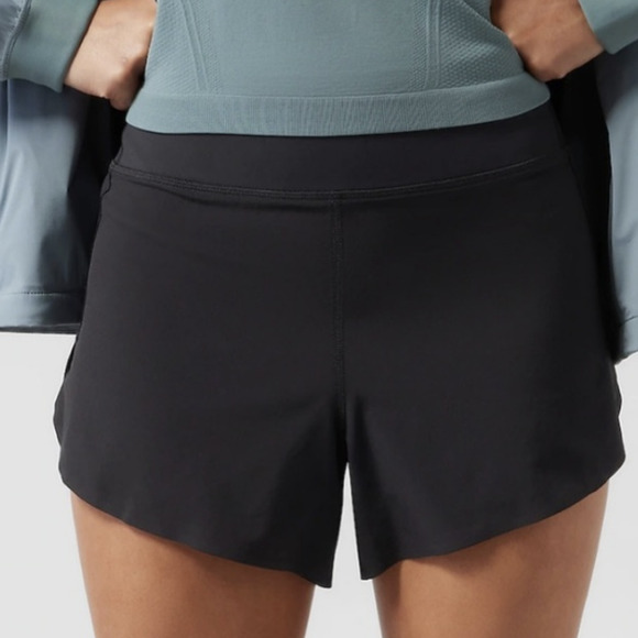 Athleta Shorts Athleta Black Run With It 35 Inch Shorts Size Large Poshmark